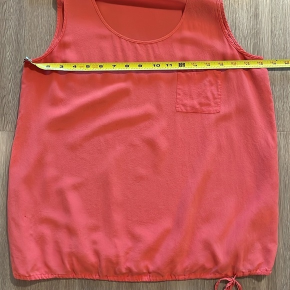 Halogen Women’s Tank Top Medium Pink 100% Silk Lightweight Tie Waist Coastal - Picture 8 of 11